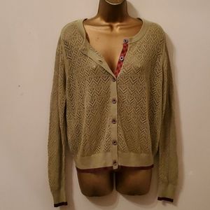 Matilda Jane Secret Fields Green Ivy Cardigan L